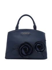 Caprese Bloom Small Navy Satchel Bag
