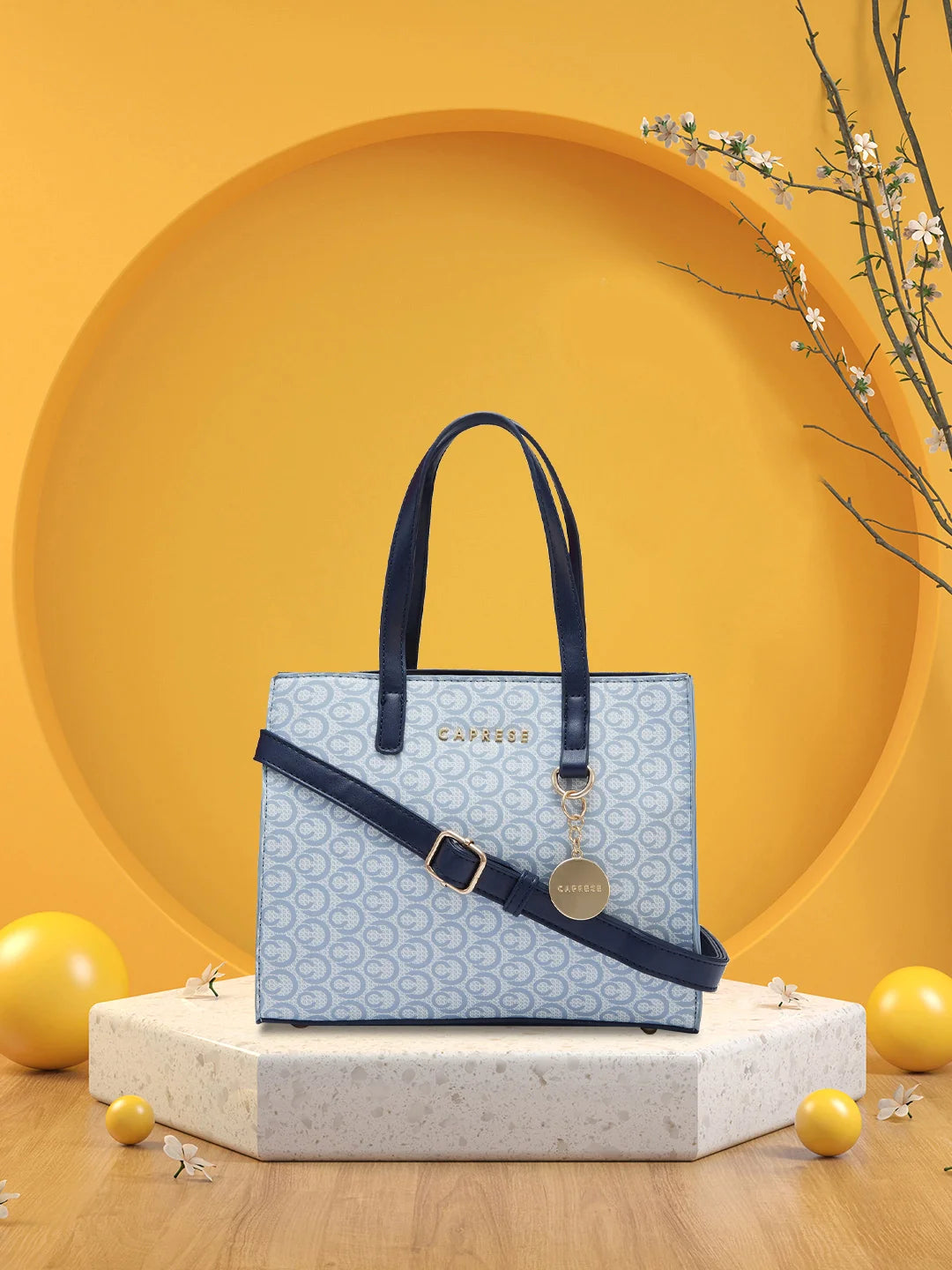 Caprese Callie Satchel Medium Navy Caprese Bags