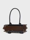 Caprese Checker Satchel Medium Black