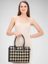 Caprese Checker Satchel Medium Black