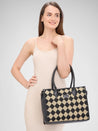 Caprese Checker Satchel Medium Black