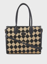 Caprese Checker Satchel Medium Black