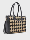 Caprese Checker Satchel Medium Black