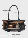 Caprese Checker Satchel Medium Black