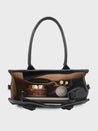 Caprese Checker Satchel Medium Black