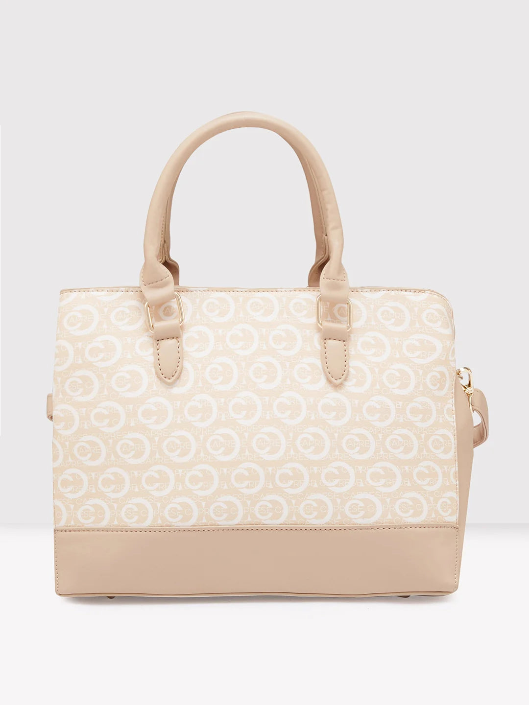 Beige shop satchel bag