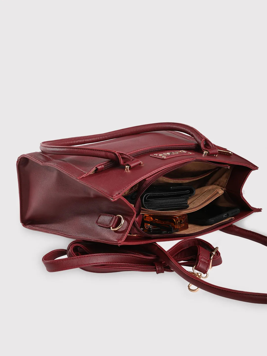 Burgundy satchel bag clearance
