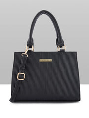 Caprese Ellen Medium Black Satchel Bag
