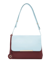 Caprese Fenne Small Blue & Choco Satchel Bag