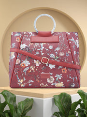 Caprese Fiorella Large Burgundy Satchel Bag