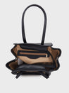 Caprese Georgia Satchel Medium Self Design Women's Handbag Black