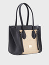 Caprese Georgia Satchel Medium Self Design Women's Handbag Black