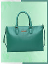 Caprese Juno Medium Satchel Metallic Faux Leather For Women Green