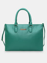 Caprese Juno Medium Satchel Metallic Faux Leather For Women Green