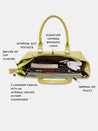 Caprese Juno Medium Satchel Metallic Faux Leather For Women Lime