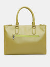 Caprese Juno Medium Satchel Metallic Faux Leather For Women Lime