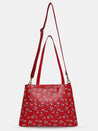 Caprese Merida Satchel Large Printed Women'S Handbag Red
