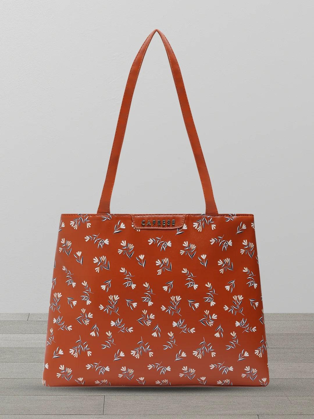 Caprese Merida Satchel Large Printed Women'S Handbag Tan