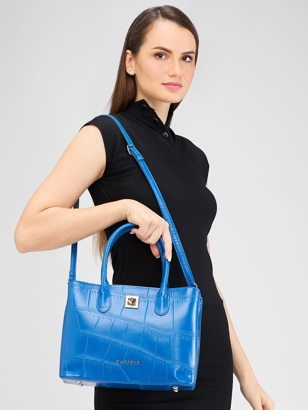 Buy Caprese Mink Satchel Small Women Handbag Shoulder Bag With Double Handle Ultramarine Rs.2799 Caprese Bags