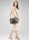Caprese Miranda Satchel Large Croco Womens Handbag Black