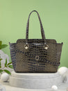 Caprese Miranda Satchel Large Croco Womens Handbag Black