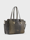 Caprese Miranda Satchel Large Croco Womens Handbag Black