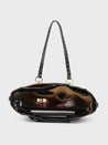 Caprese Miranda Satchel Large Croco Womens Handbag Black
