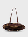 Caprese Miranda Satchel Large Croco Womens Handbag Burgundy