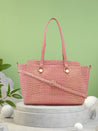 Caprese Miranda Satchel Large Croco Womens Handbag Pink