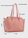 Caprese Miranda Satchel Large Croco Womens Handbag Pink