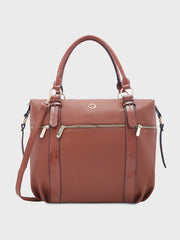 Caprese Nicole XL Tan Satchel Bag