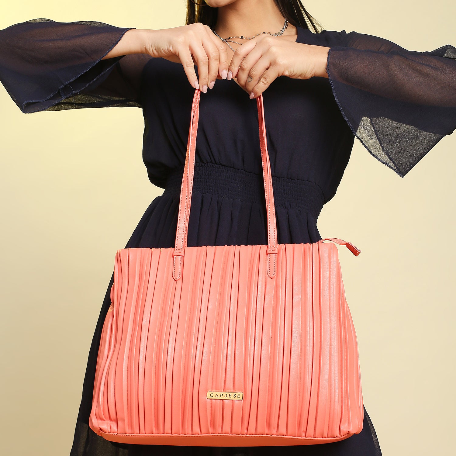 Buy CAPRESE Zipper Closure Aisha Faux Leather Women's Party Wear Tote Bag |  Shoppers Stop