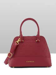Caprese Rain Small Cherry Lacquer Satchel Bag