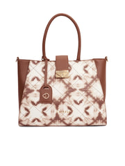 Caprese Shibori Large Brown Satchel Bag