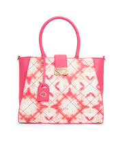 Caprese Shibori Large Pink Satchel Bag
