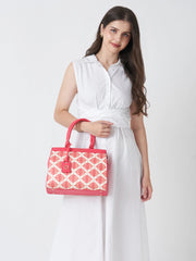Caprese Shibori Medium Pink Satchel Bag