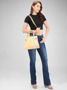 Caprese Shanaya Satchel Medium Printed Women's Handbag Yellow