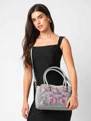 Caprese Siji Tresna Large Grey Satchel Bag