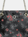 Caprese Snow Satchel Large Printed Women'S Handbag Black