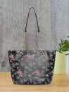 Caprese Snow Satchel Large Printed Women'S Handbag Black