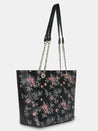 Caprese Snow Satchel Large Printed Women'S Handbag Black