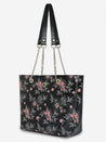 Caprese Snow Satchel Large Printed Women'S Handbag Black