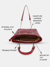 Caprese Snow Satchel Large Printed Women'S Handbag Maroon
