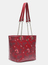 Caprese Snow Satchel Large Printed Women'S Handbag Maroon
