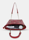 Caprese Snow Satchel Large Printed Women'S Handbag Maroon
