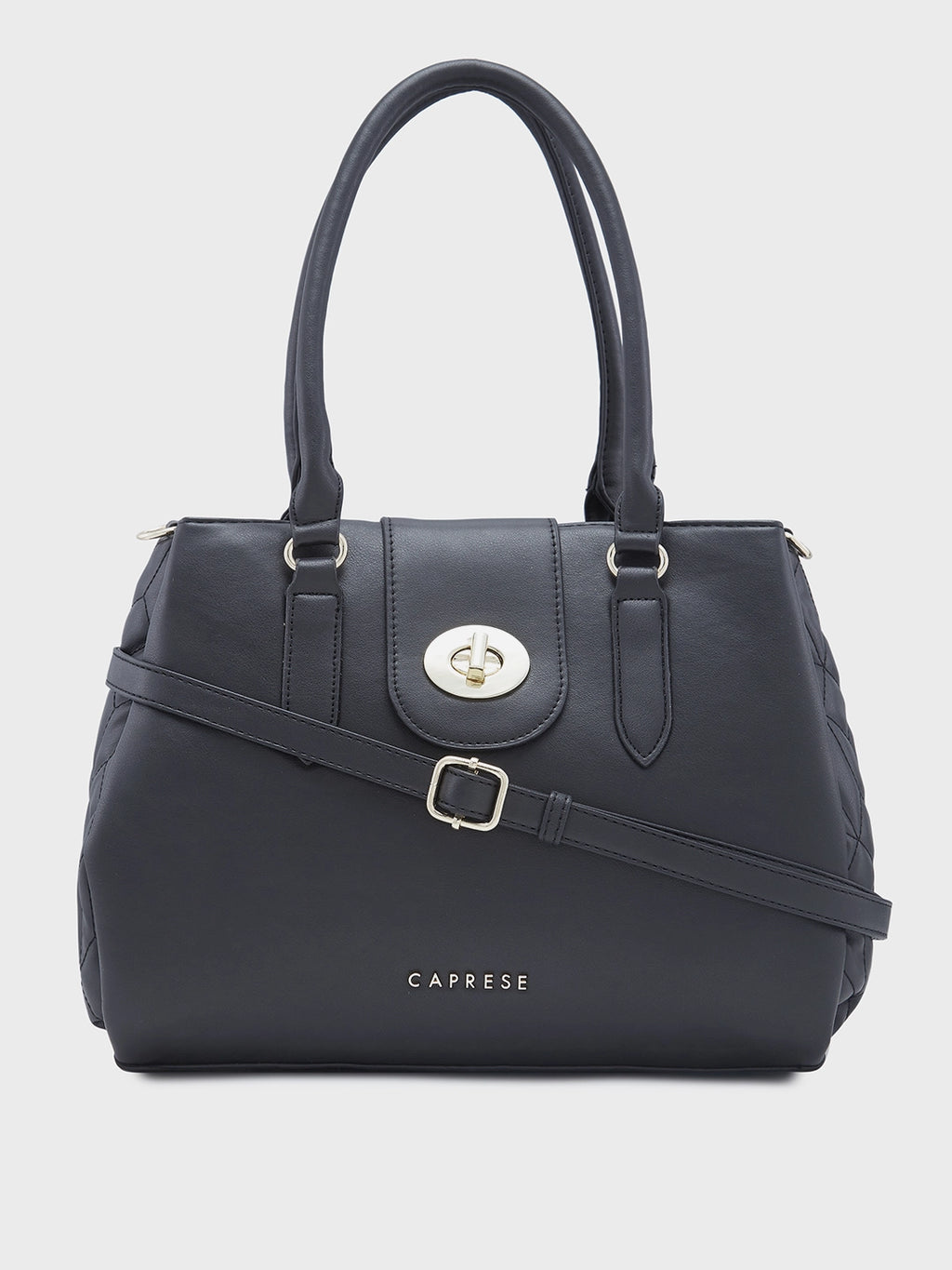 Caprese black solid handheld bag deals