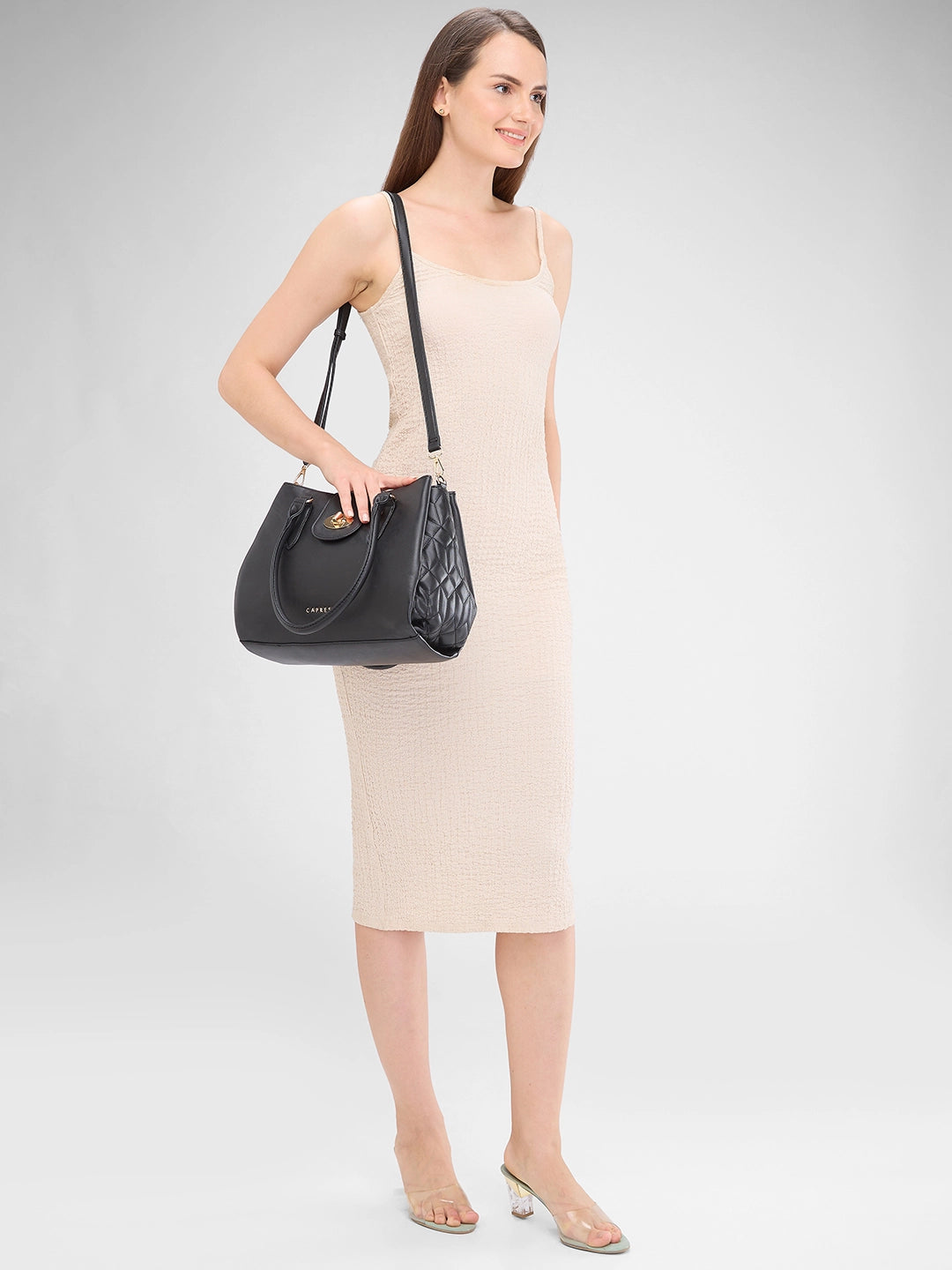 Buy Caprese Sabrina Satchel Medium Black Rs.2799 Caprese Bags