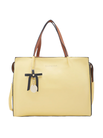 Caprese Tiera Large Yellow Satchel Bag