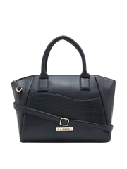 Caprese Tio Medium Black Satchel Bag