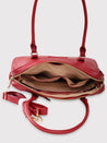 Caprese Vienna Satchel Small Red Solid Women'S Handbag Red